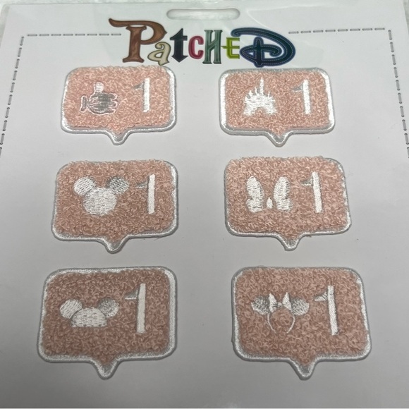 Disney Parks PATCHED Iron On Mickey Minnie Mouse Ears Patches Blush Pink White - Picture 5 of 16